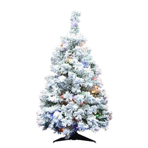 3' x 24" Artificial Flocked Alaskan Pine 100 Multi-Color Italian LED Lights 1