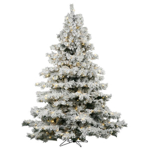 5.5' x 49" Artificial Flocked Alaskan Pine 450 Warm White Italian LED Lights 1