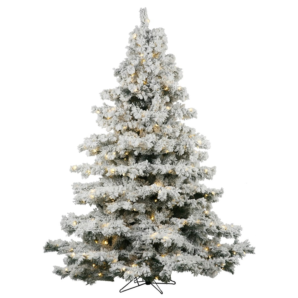 10' x 82" Artificial Flocked Alaskan 1,400 Warm White Italian LED Lights 1