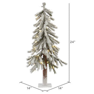 2' x 14" Artificial Flocked Alpine 50 Warm White Italian LED Lights 2