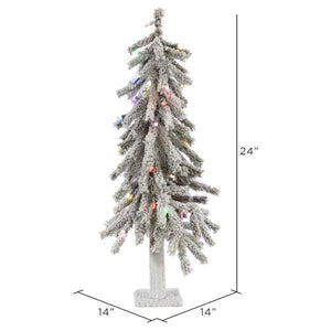 2' x 14" Artificial Flocked Alpine 50 Multi-Color Italian LED Lights 2