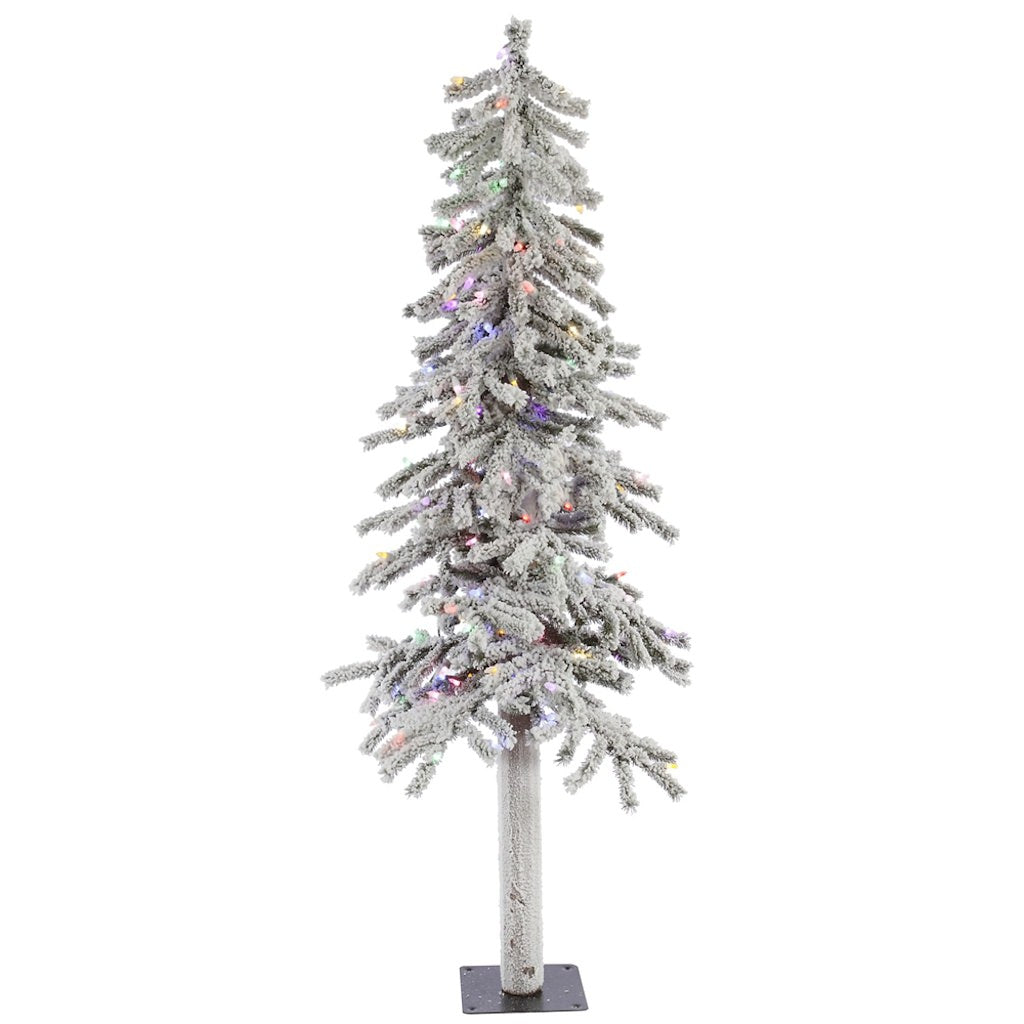 5' x 27" Artificial Flocked Alpine 150 Multi-Color Italian LED Lights 1