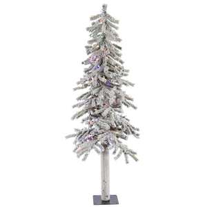 5' x 27" Artificial Flocked Alpine 150 Multi-Color Italian LED Lights 1