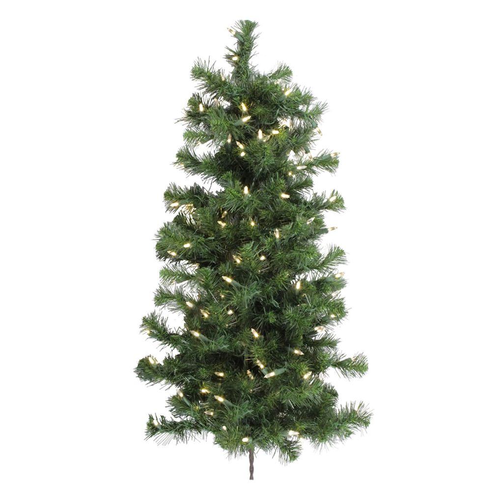 3' x 21" Artificial Douglas Fir 100 Warm White Italian LED Lights Wall Tree 1