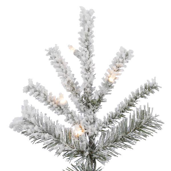 4.5' x 38" Artificial Flocked Slim Sierra Pine 250 Warm White Italian LED Lights 2