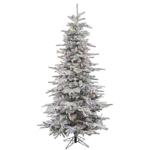 6.5' x 49" Artificial Flocked Slim Sierra 550 Multi-Color Italian LED Lights 1