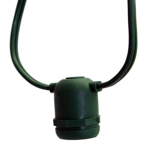 24 Light 48' Green Wire Empty Medium Screw (E26) String with 2' Spacing 1