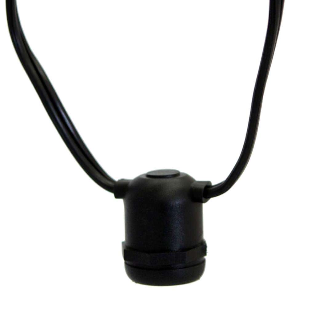 50 Light 100' Black Wire Empty Medium Screw (E26) String with 24" Spacing 1