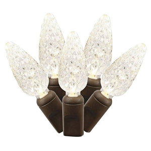 50 Light 25' Brown Wire Warm White C6 LED String with 6" Spacing 1