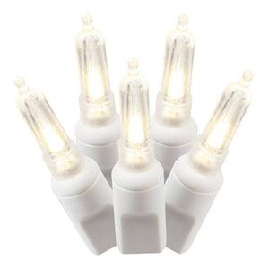 50 Light 25' White Wire Warm White Italian LED Miniature String with 6" Spacing 1