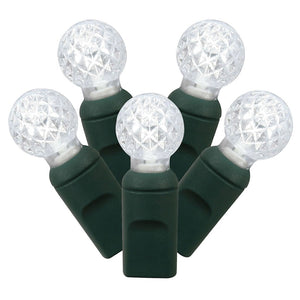 50 Light 25' Green Wire Pure White G12 Berry LED String with 6" Spacing 1