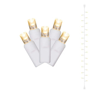 48' 100 Light White Wire Warm White LED Twinkle Curtain String Set 1