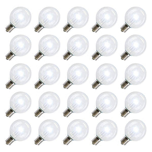 .9 watt G50 Transparent Cool White LED Intermediate Screw Base (25 pack) 1