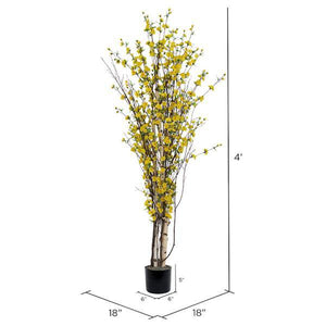 4' Artificial Yellow Blossom Tree 4