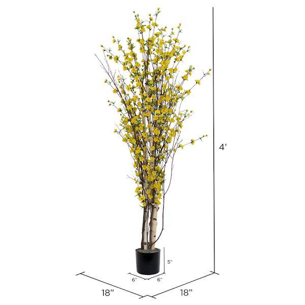4' Artificial Yellow Blossom Tree 4