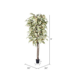72" Potted Artificial Deluxe Frosted Maple Tree 4