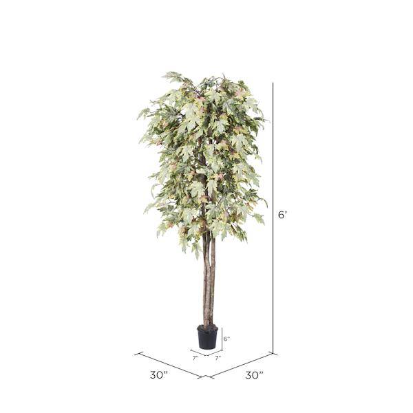72" Potted Artificial Deluxe Frosted Maple Tree 4
