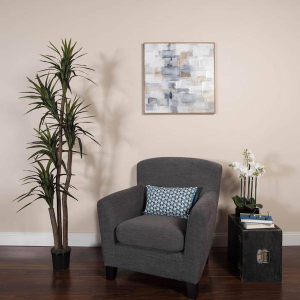 6.5' Artificial Marginata Executive Tree in a Black Plastic Pot 5