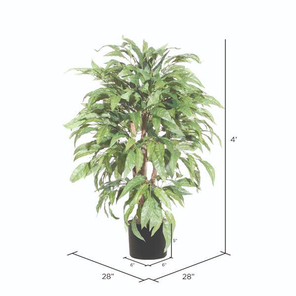 48" Artificial Potted Mango Extra Full Bush 4