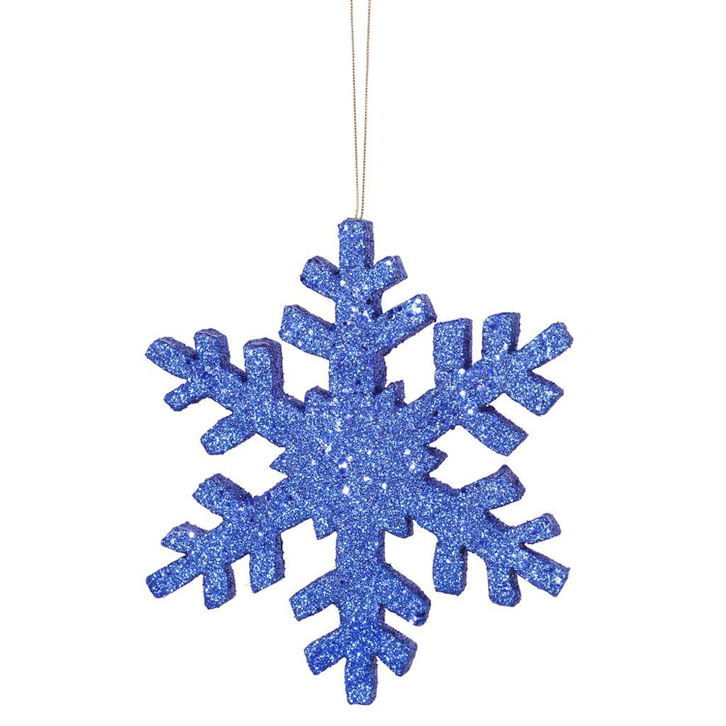18" Blue Outdoor Glitter Snowflake Ornament 1