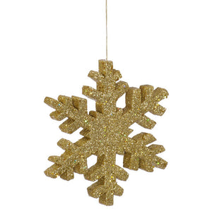 24" Gold Outdoor Glitter Snowflake Ornament 1