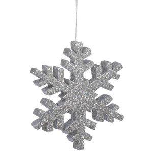 30" Silver Outdoor Glitter Snowflake Ornament 1