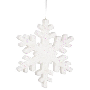 36" White Outdoor Glitter Snowflake Ornament 1