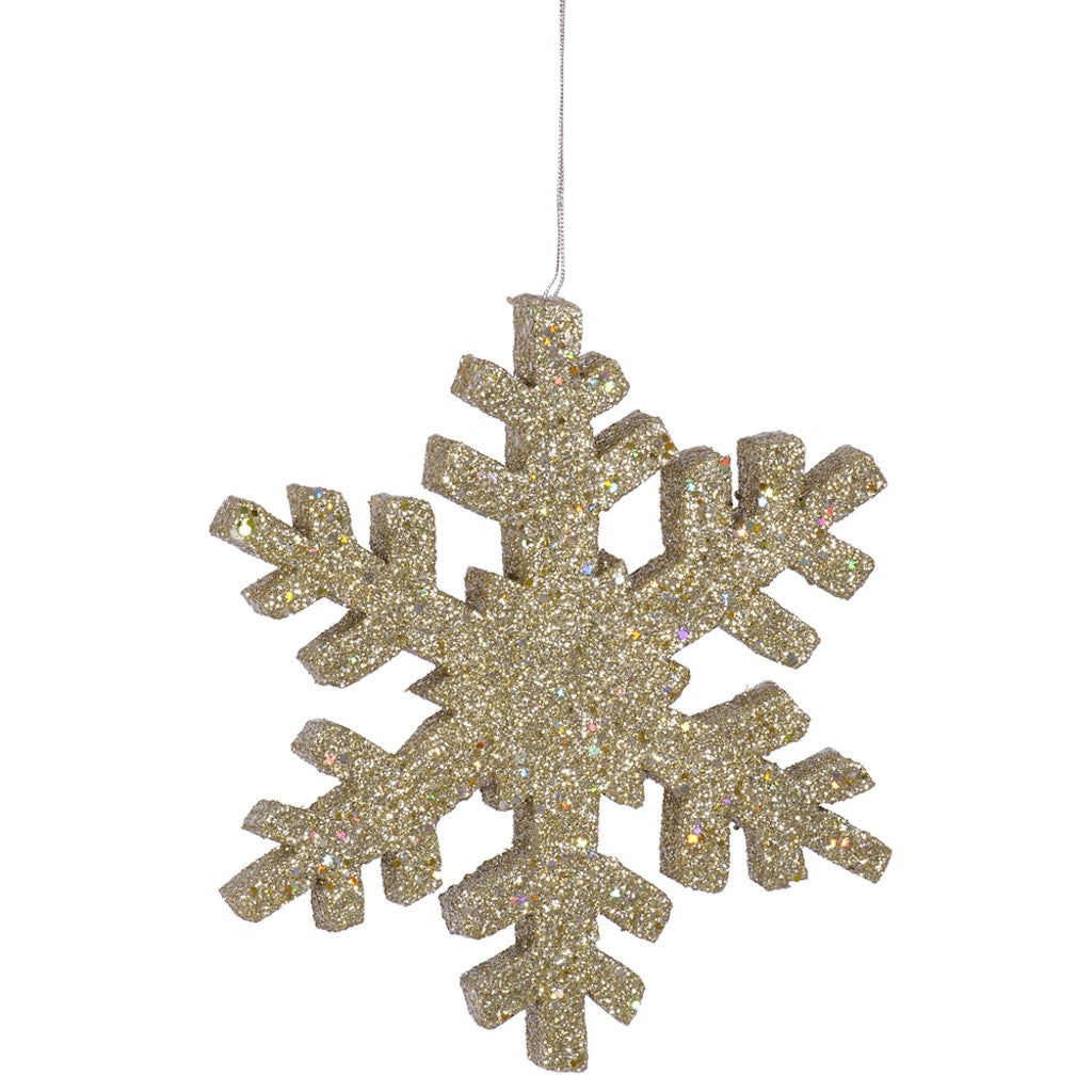 36" Champagne Outdoor Glitter Snowflake Ornament 1