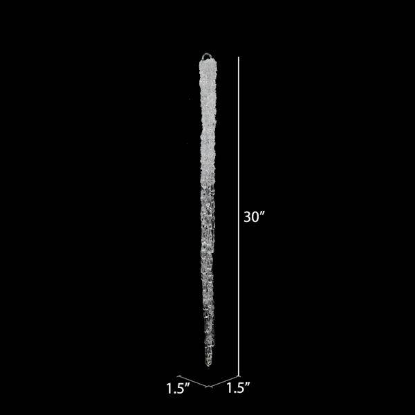 30" Clear Glitter Icicle Ornament (2 pack) 2