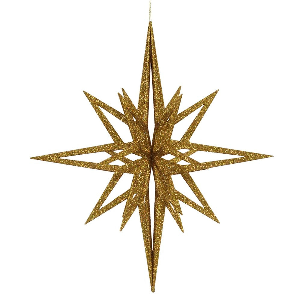 24" Gold 3D Glitter Star Ornament 1