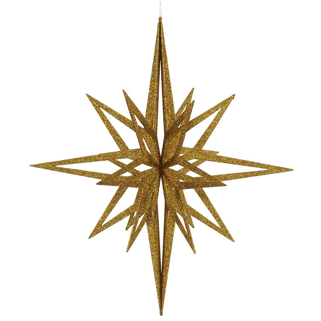32" Gold 3D Glitter Star Ornament 1