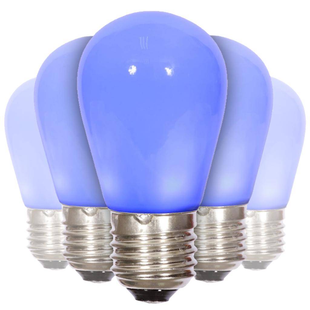 1.3 watt 130 volt S14 Medium Screw Base Blue Ceramic LED (5 Pack) 1