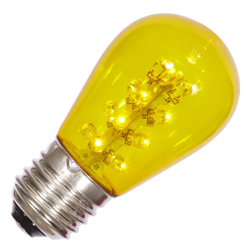 S14 Medium Screw Base Yellow Transparent LED 1