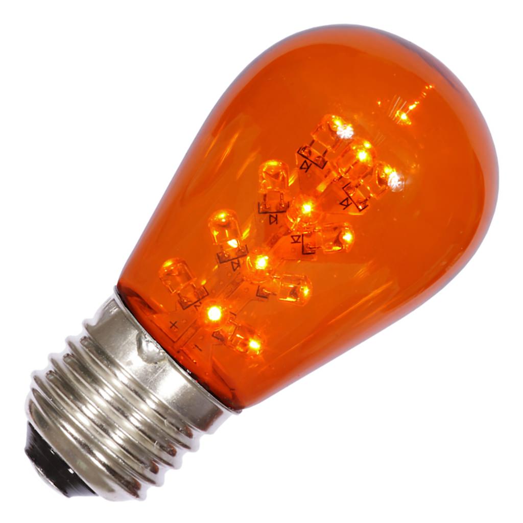 S14 Medium Screw Base Amber Transparent LED 1
