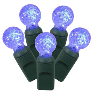50 Light 25' Green Wire Blue G12 Berry LED String with 6" Spacing 1
