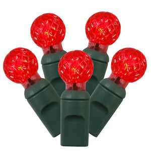 50 Light 25' Green Wire Red G12 Berry LED String with 6" Spacing 1