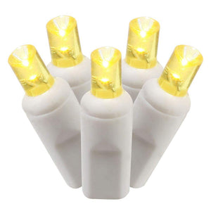 50 Light 25' White Wire Yellow Wide Angle LED String with 6" Spacing 1