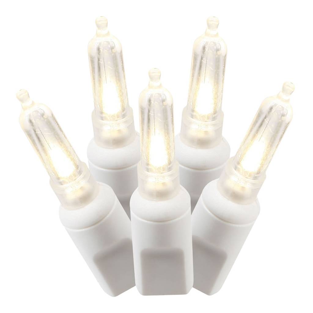 50 Light 25' White Wire Warm White Italian LED Miniature String with 6" Spacing 1