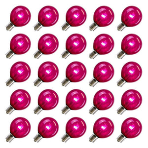 .9 watt G50 Transparent Pink LED Intermediate Screw Base (25 pack) 1