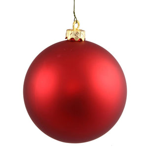3" Red Matte Ball Ornament (12 pack) 1