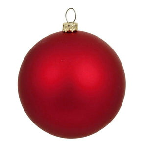 4" Red Matte Ball Ornament (6 pack) 1