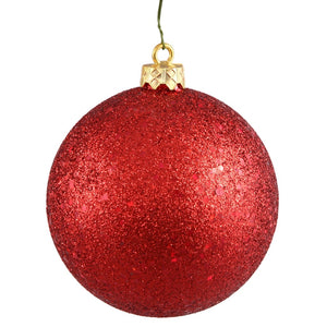4" Red Sequin Ball Ornament (6 pack) 1