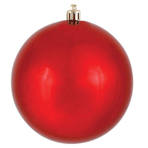 4" Red Shiny Ball Ornament (6 pack) 1