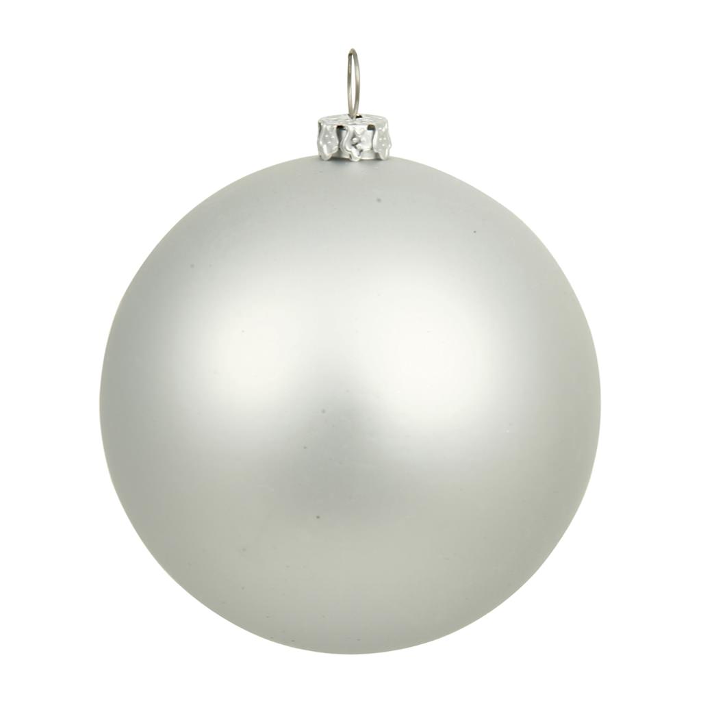 4" Silver Matte Ball Ornament (6 pack) 1