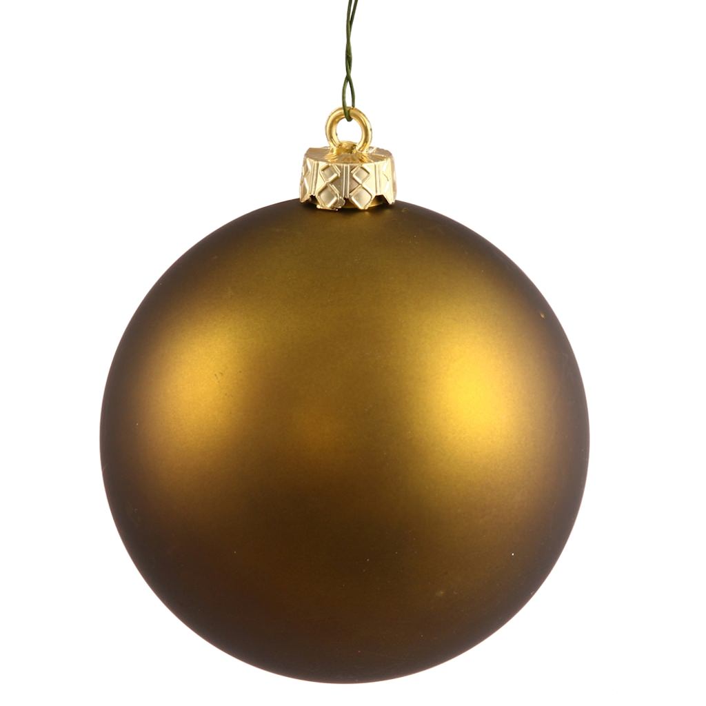 4" Olive Matte Ball Ornament (6 pack) 1