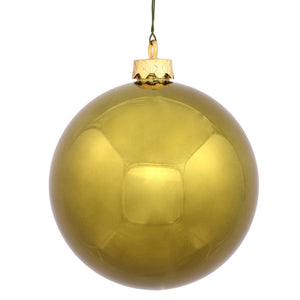 4" Olive Shiny Ball Ornament (6 pack) 1