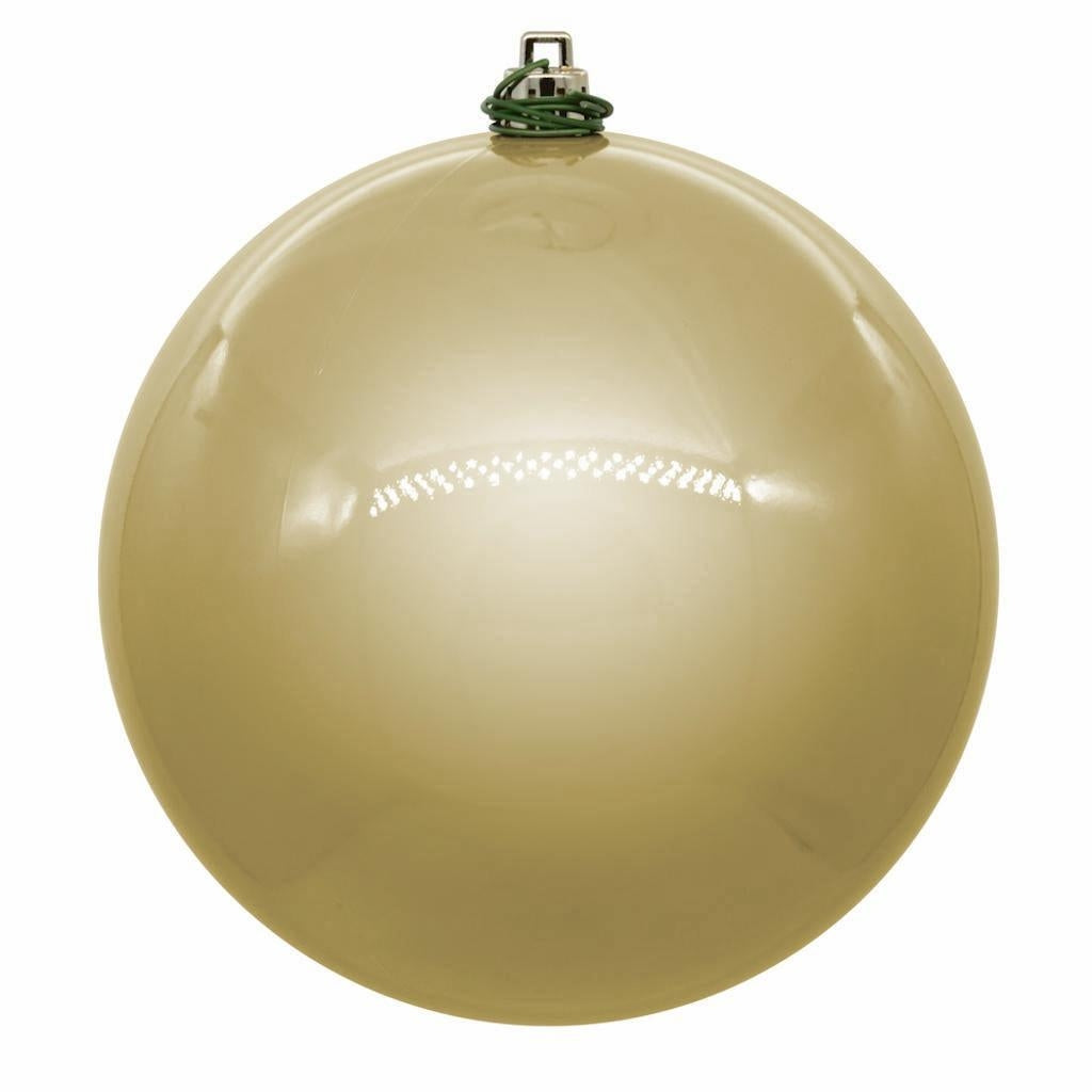 4" Champagne Shiny Ball Ornament (6 pack) 1