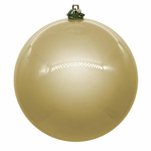 4" Champagne Shiny Ball Ornament (6 pack) 1