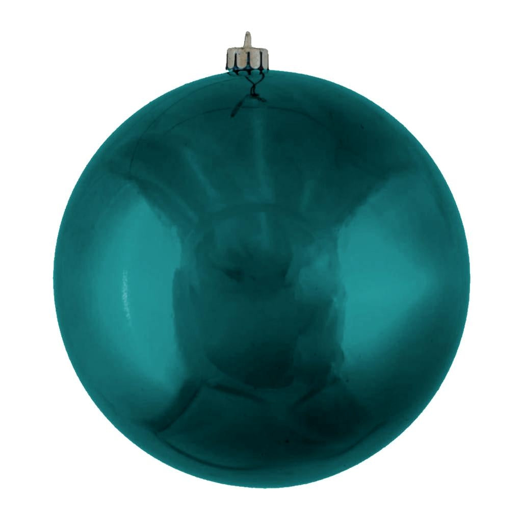 4.75" Sea Blue Shiny Ball Ornament (4 pack) 1