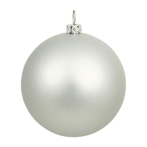 6" Silver Matte Ball Ornament (4 pack) 1